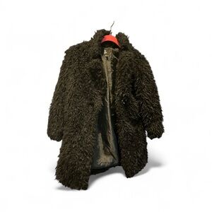 art class Black Faux Fur Kids Jacket